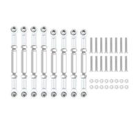 Parti RC Pour WPL B14 C14 C24 C-14K C-24K Pour MN-90 Pour MN-45 Pour MN-99 1/16 8 Pièces Métal Tirettes De Servo De Direction Et Embouts De Bras Voiture Télécommandée(Silver)