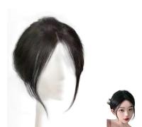 Partial Bangs Hair Piece, Human Hair Topper Handwoven Made Hair Pieces Clip in Hair Wiglets for Women Thinning Hai (Natural Black,One Size)