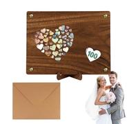 Participation De Mariage - Décorations Pour Cartes De Vœux, Enveloppes En Bois Inclus, Ensemble De Participations De Mariage Décoratives D'excellente Facture, 20 x 15 cm / 7,87 x 5,91 Pouces Carte De