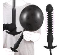 Particule Silicone Gode Réaliste Gonflable SM Anal Plug Sex Toy Pliable Portable Femmes Hommes Pompe Anale Gode Anal Dilatation Anale Noir