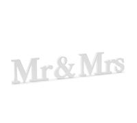 partideco DN5-008 - Inscription en bois blanc Mr & Mrs pour mariage 50 x 9,5 cm