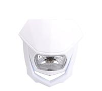 Partie du Capot Phare De Moto Universel Lampe Frontale Éclairage Enduro Double Sport Saleté Carénage pour Y-AMAHA pour H-Onda(White)