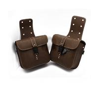 Partie Sac 1 Paire Rétro Marron PU Sac De Selle en Cuir Moto Bagages Côté À Outils pour Harley pour Café Racer
