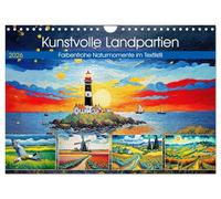 Parties de campagne artistiques - des moments de nature colorés dans le style textile, Version française (Calendrier mural 2026 DIN A4 portrait), Calendrier CALVENDO mensuel