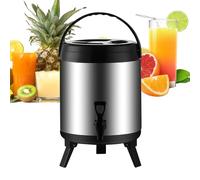 Parties Drink Dispensers, Portable Insulated Jug, Iced Beverage Container, Large Capacity Leakproof Design, Orange and Blue, for Winter Summer Truck Travel Picnic Beach Camping