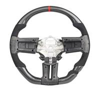 parties pour volant course Compatible Avec Ford Pour Mustang 2011 2012 2013 2014 Sport Racing Bande Blanche Fibre Carbone Daim PU Accessoires Volant Voiture(Red strip)