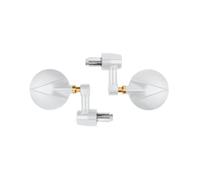 Parties Pour Z1000 Z750 ER-6F ER-6N Z650 Z900 Z800 Pour Ninja 650 Pour Versys 650 Rétroviseur Latéral Moto Universel Avec Embout Guidon(Argent)