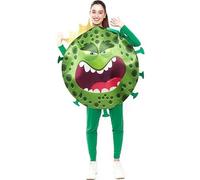 Partilandia Costume de coronavirus vert avec couronne pour adulte Taille M