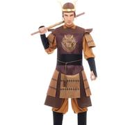 Partilandia Costume de samouraï légendaire japonais marron pour homme Taille M