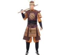 Partilandia Costume de samouraï légendaire japonais marron pour homme Taille S