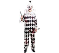 Partilandia Déguisement de clown avec bonnet pour homme Taille M
