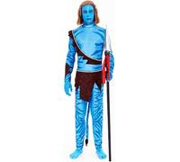 Partilandia Déguisement de guerrier tribal bleu pour homme, taille L