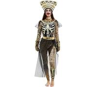 Partilandia Déguisement de momie pharaonne avec coiffe pour femme (taille L)