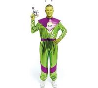 Partilandia Déguisement d'extraterrestre vert et violet pour homme, taille S