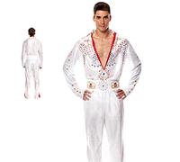 Partilandia Déguisement Elvis Homme Étoile Rock VegasTailles adulte S à L[Taille M] Costume Carnaval Homme Chantant Ans 50