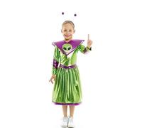 Partilandia Déguisement extraterrestre vert et violet pour fille 10 à 12 ans
