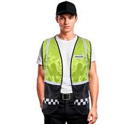 Partilandia Gilet de police vert à carreaux adulte (taille unique)