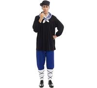 Partilandia Olentzero Déguisement noir et bleu avec mouchoir pour homme Taille L