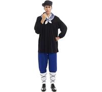 Partilandia Olentzero Déguisement noir et bleu avec mouchoir pour homme Taille XL