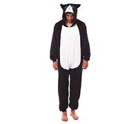 Partilandia Pyjama combinaison combinaison combinaison de carnaval ou de fête pour adulte Taille S à L, Chat noir, L