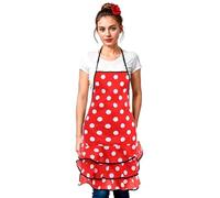 Partilandia Tablier de flamenco à pois blancs pour adulte (taille unique)