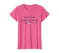 Partir Frais comme Un Gardon, rentré fumé comme Un Saumon T-Shirt, Femme, Rose Chiné, S