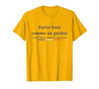 Partir Frais comme Un Gardon, rentré fumé comme Un Saumon T-Shirt, Homme, Doré Vif, XL