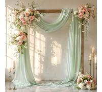 PARTISKY Tissu drapé en Tissu Transparent pour Arche de Mariage - 1 Panneau de 71,1 cm x 5,7 m - Vert Sauge