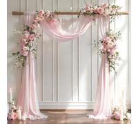 PARTISKY Tissu drapé pour Arche de Mariage, 1 Panneau de 71,1 cm x 5,8 m, Voilage Transparent pour décoration de fête de cérémonie