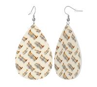 Partition Classique Pour Trompette Pendantes En Cuir Légères Pendantes Double Face Boucle D'Oreille Pour Quotidien Femme