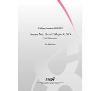 PARTITION CLASSIQUE - Sonate No. 16 en Do Majeur K. 545 - Mouvement 1 - W.A. MOZART - Piano Solo