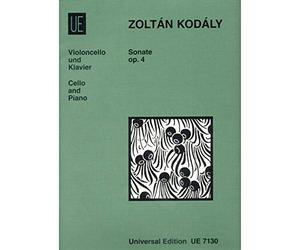 Partition classique UNIVERSAL EDITION KODALY Z. - SONATA OP. 4 - VIOLONCELLE ET PIANO Violoncelle