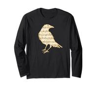 Partition de Musique Corbeau Corbeau Oiseau Silhouette Notation Musicale Art Manche Longue