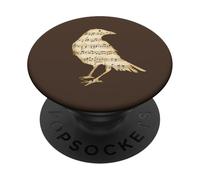Partition de Musique Corbeau Corbeau Oiseau Silhouette Notation Musicale Art PopSockets PopGrip Adhésif