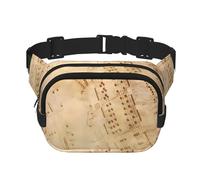 Partition de musique en cinq lignes, unisexe, taille réglable, carrée, double couche, sac banane pour activités de plein air, voyage, course à pied, randonnée, Noir , Taille unique