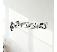 partition musicale e sol portée mélodie Stickers muraux 22x85.3cm Amovible sans laisser de colle Noir