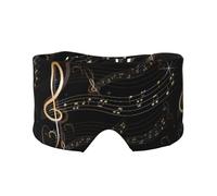 Partition musicale noire avec note de musique,Masque pour les yeux bloquant la lumière Cache-yeux et cache-oreilles pour le sommeil