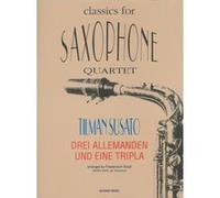 Partitions classique ADVANCE MUSIC SUSATO T. - DREI ALLEMANDEN UND EINE TRIPLA - 4 SAXOPHONES (SATB/ AATB) AND PERCUSSION (OPT.) Basson G
