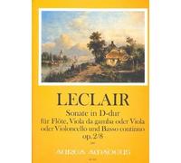 Partitions classique AMADEUS LECLAIR J.M. - SONATA IN D OP.2/8 - FLÛTE, VIOLE DE GAMBE ET BC Musique de chambre