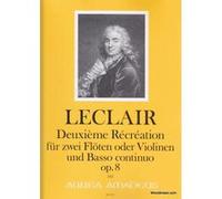 Partitions classique AMADEUS LECLAIR L'AINE J.M. - DEUXIEME RECREATION OP. 8 - 2 FLUTES (2 VIOLONS) ET BC Musique de chambre G