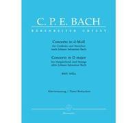 Partitions classique BARENREITER BACH C.P.E. - CONCERTO EN RE MINEUR POUR CLAVECIN ET CORDES D'APRES J.S. BACH BWV 1052A - 2 PIANOS Piano G