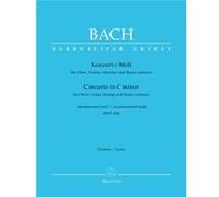 Partitions classique BARENREITER BACH J.S. - CONCERTO EN DO MINEUR POUR HAUTBOIS, VIOLON, CORDES ET BASSE CONTINUE BWV 1060 Grand format