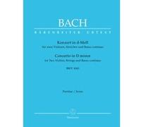 Partitions classique BARENREITER BACH J.S. - CONCERTO EN RE MINEUR BWV 1043 POUR 2 VIOLONS, CORDES ET BASSE CONTINUE - CONDUCTEUR Ensemble à cordes