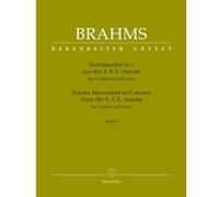 Partitions classique BARENREITER BRAHMS J. - SONATA MOVEMENT IN C MINOR FROM THE F.A.E. SONATA - WoO 2 - VIOLON & PIANO Violon