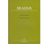 Partitions classique BARENREITER BRAHMS JOHANNES - DREI INTERMEZZI OP.117 - PIANO Piano G