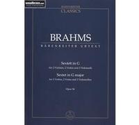 Partitions classique BARENREITER BRAHMS - SEXTETT IN G OP.36 - SCORE Format poche G