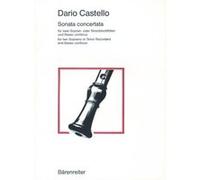Partitions classique BARENREITER CASTELLO DARIO - SONATA CONCERTATA - FLUTE A BEC, BASSE CONTINUE Flûte à bec