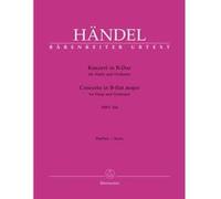 Partitions classique BARENREITER HAENDEL G.F. - KONZERT IN B-DUR HWV 294 - CONDUCTEUR Grand format