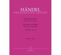Partitions classique BARENREITER HAENDEL G.F. - KONZERT IN F-DUR HWV 292 OP 4-4 - CONDUCTEUR Grand format