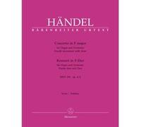Partitions classique BARENREITER HAENDEL G.F. - KONZERT IN F-DUR HWV 292 OP 4-4 - ORGUE ET ORCHESTRE Orgue